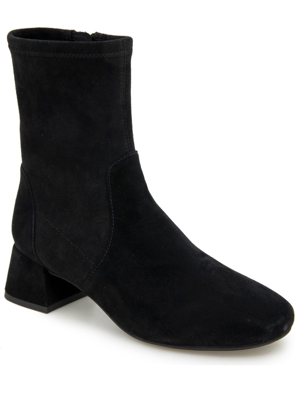 Kenneth Cole Black Suede Ankle Boot with Block Heel